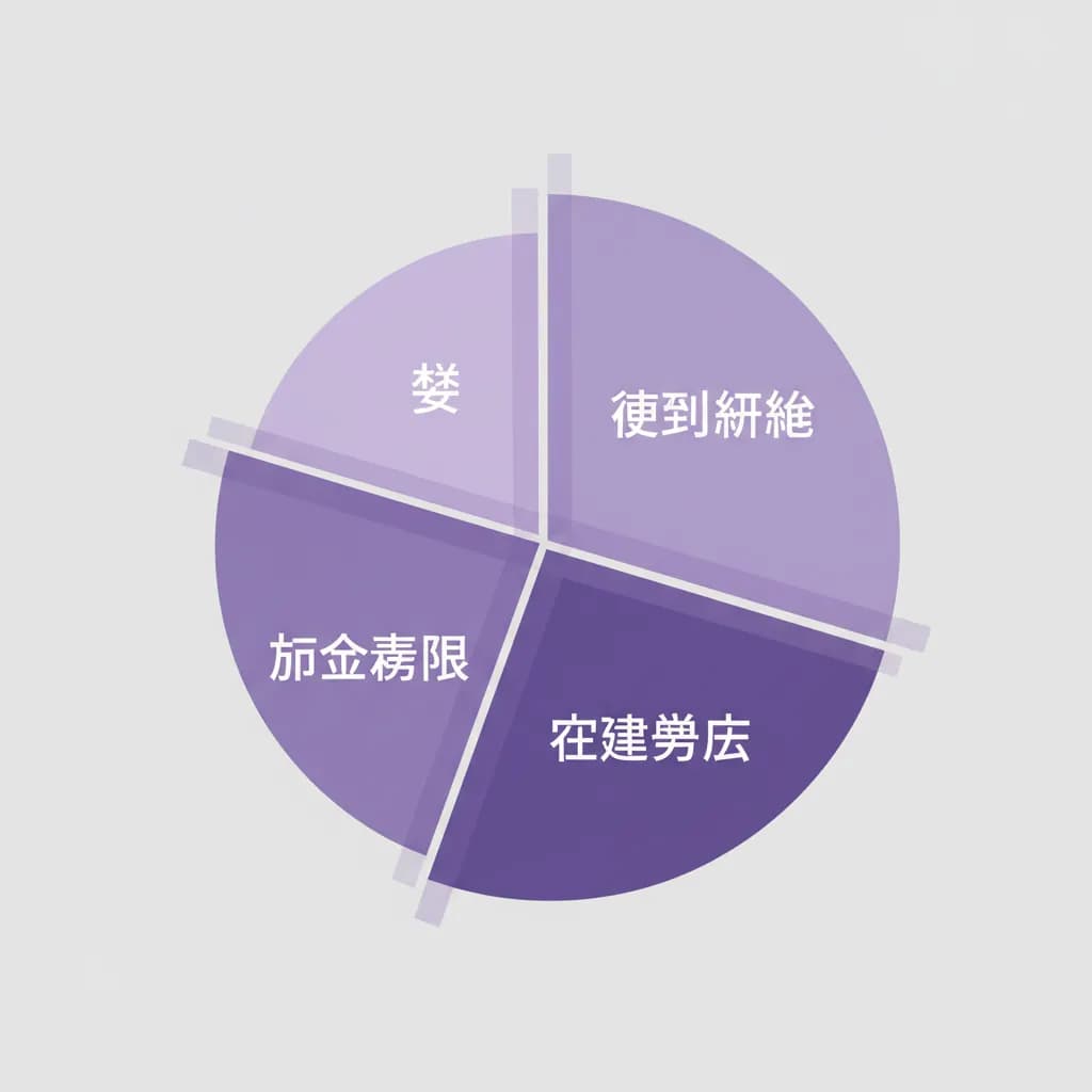 宅建試験 4科目の出題範囲｜権利関係・宅建業法・法令制限・税の全体像