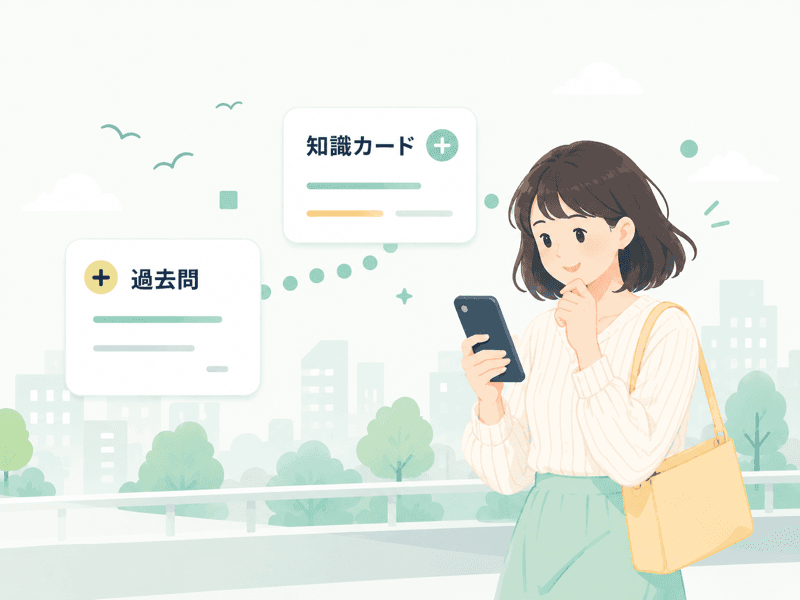 知識カードから過去問へ進む独学の学習ルート